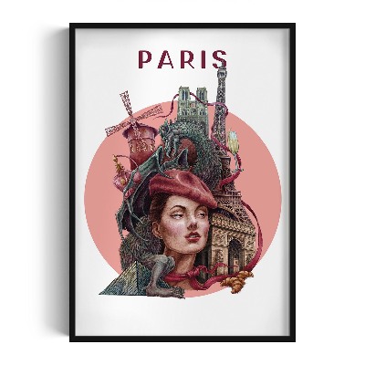 Schilderij met zwarte lijst Parijs