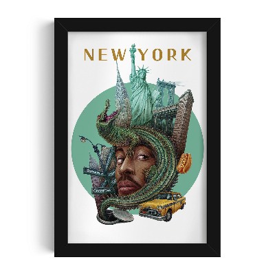 Schilderij met zwarte lijst New York