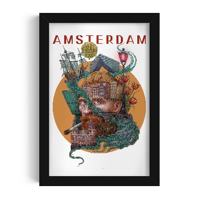 Schilderij met zwarte lijst Amsterdam
