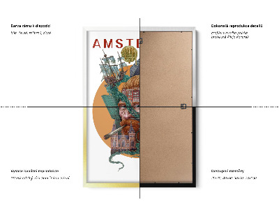 Schilderij met zwarte lijst Amsterdam