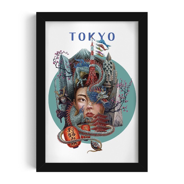 Schilderij met zwarte lijst Tokio