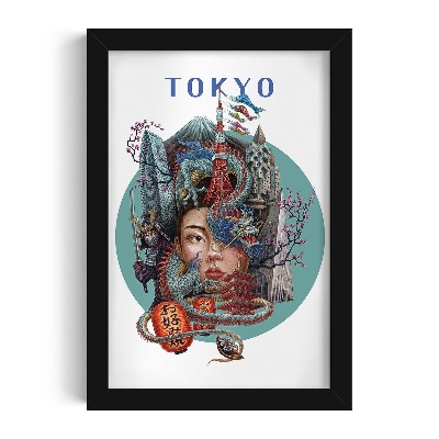 Schilderij met zwarte lijst Tokio