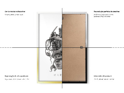 Schilderij met zwarte lijst Warschau Zwart-Wit