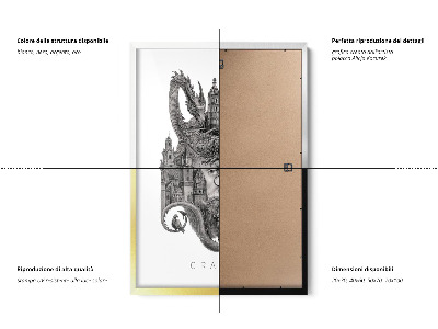 Schilderij met zwarte lijst Krakau Zwart-Wit