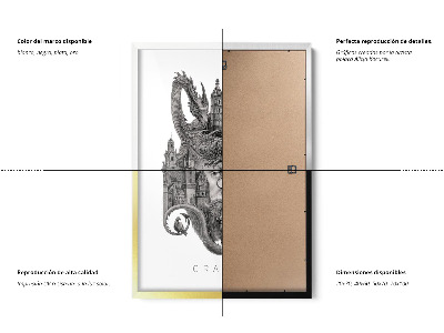 Schilderij met zwarte lijst Krakau Zwart-Wit