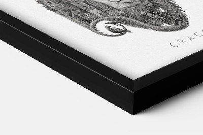 Schilderij met zwarte lijst Krakau Zwart-Wit