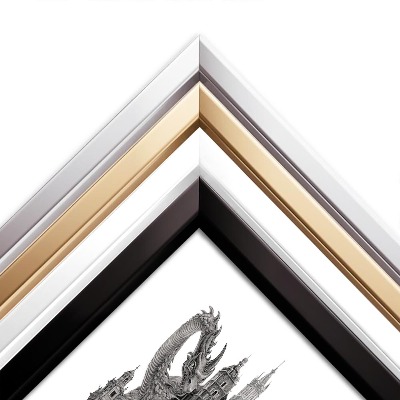 Schilderij met zwarte lijst Krakau Zwart-Wit