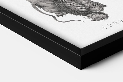 Schilderij met zwarte lijst Londen Zwart-Wit