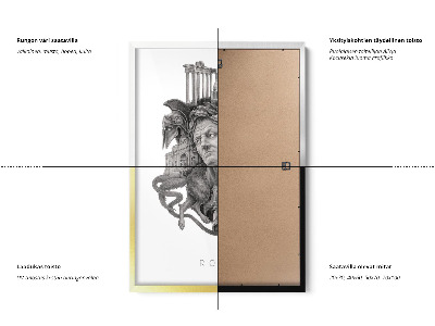 Schilderij met zwarte lijst Rome Zwart-Wit