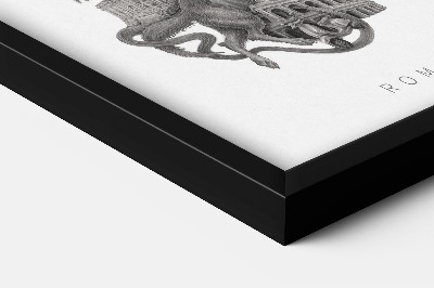 Schilderij met zwarte lijst Rome Zwart-Wit