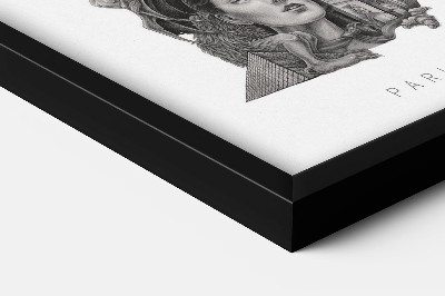 Schilderij met zwarte lijst Parijs Zwart-Wit