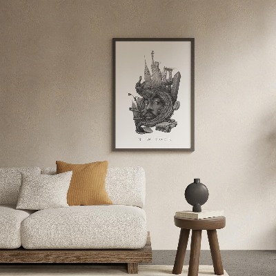 Schilderij met zwarte lijst New York Zwart-Wit