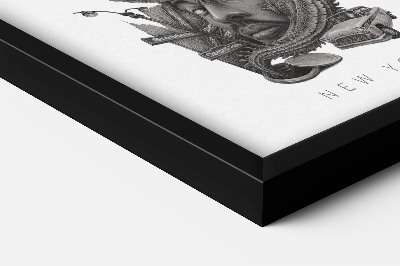 Schilderij met zwarte lijst New York Zwart-Wit