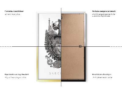 Schilderij met zwarte lijst Barcelona Zwart-Wit