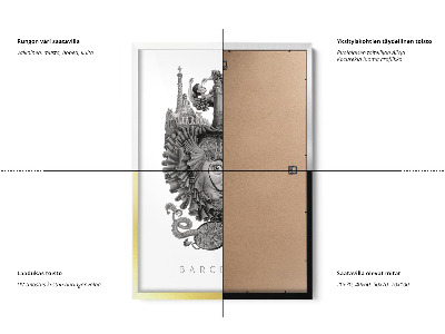 Schilderij met zwarte lijst Barcelona Zwart-Wit