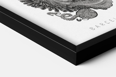 Schilderij met zwarte lijst Barcelona Zwart-Wit