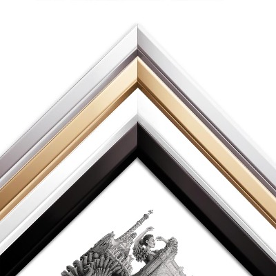 Schilderij met zwarte lijst Barcelona Zwart-Wit