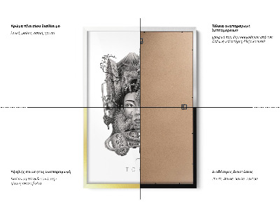 Schilderij met zwarte lijst Tokio Zwart-Wit