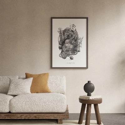 Schilderij met zwarte lijst Tokio Zwart-Wit