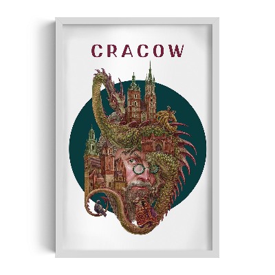 Schilderij met witte lijst Krakau