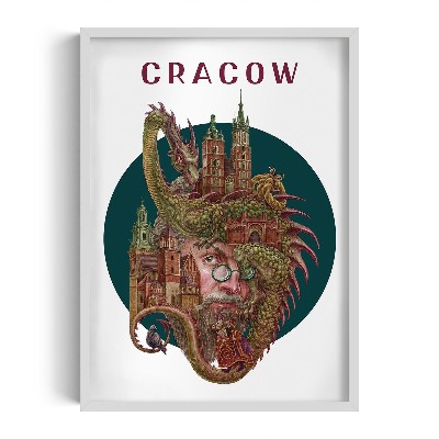 Schilderij met witte lijst Krakau