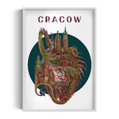 Schilderij met witte lijst Krakau