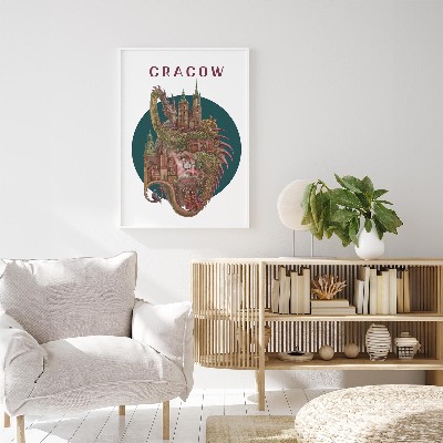 Schilderij met witte lijst Krakau