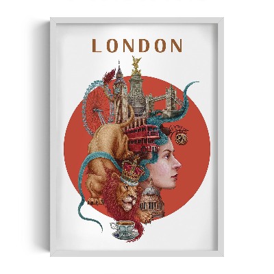 Schilderij met witte lijst Londen