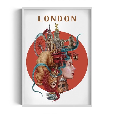 Schilderij met witte lijst Londen