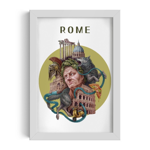 Schilderij met witte lijst Rome