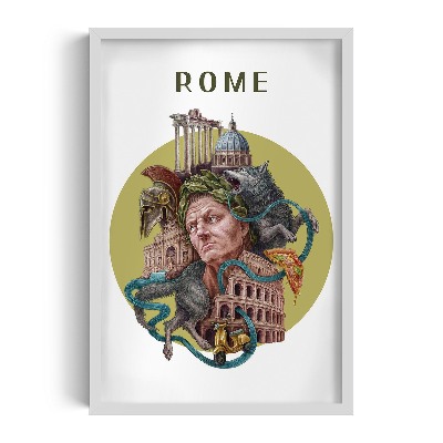 Schilderij met witte lijst Rome