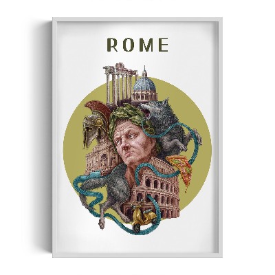 Schilderij met witte lijst Rome