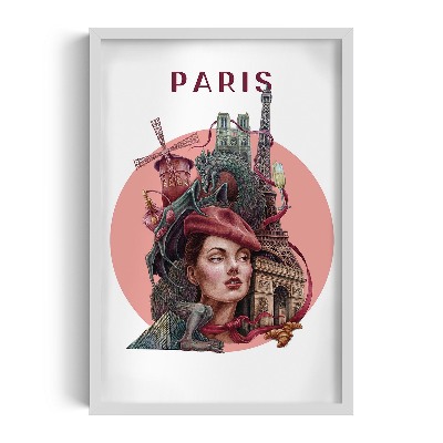 Schilderij met witte lijst Parijs