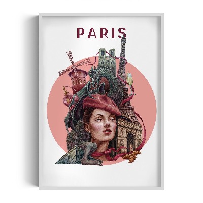 Schilderij met witte lijst Parijs