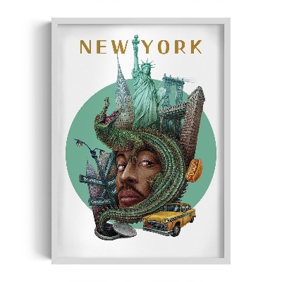 Schilderij met witte lijst New York