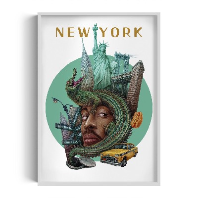 Schilderij met witte lijst New York