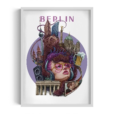 Schilderij met witte lijst Berlijn