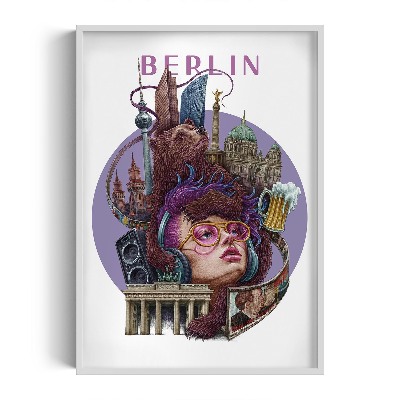 Schilderij met witte lijst Berlijn