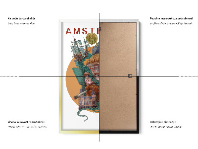 Schilderij met witte lijst Amsterdam