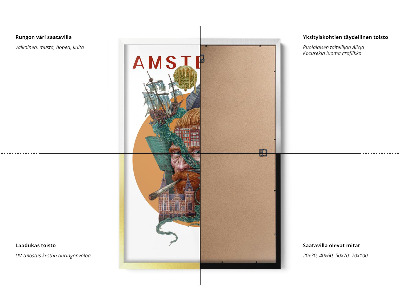 Schilderij met witte lijst Amsterdam