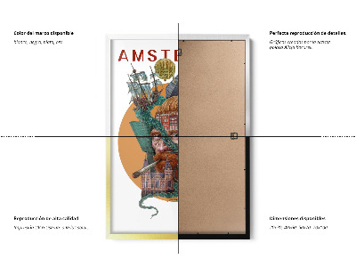 Schilderij met witte lijst Amsterdam