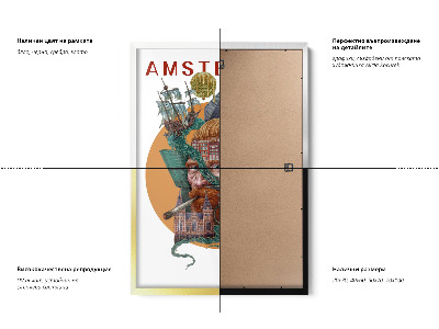 Schilderij met witte lijst Amsterdam