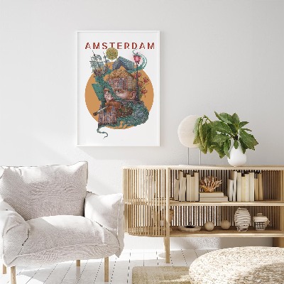 Schilderij met witte lijst Amsterdam