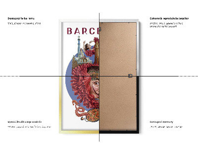 Schilderij met witte lijst Barcelona