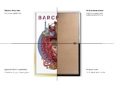 Schilderij met witte lijst Barcelona