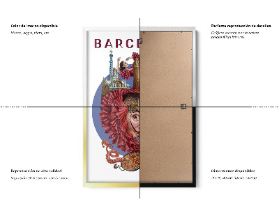 Schilderij met witte lijst Barcelona