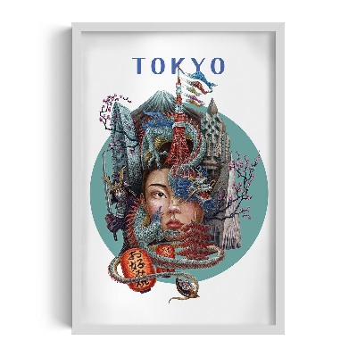 Schilderij met witte lijst Tokio