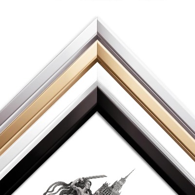 Schilderij met witte lijst Warschau Zwart-Wit