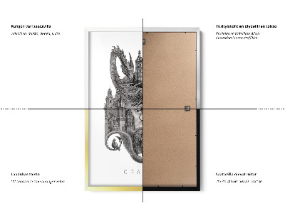 Schilderij met witte lijst Krakau Zwart-Wit