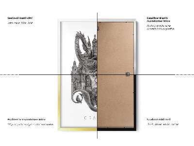 Schilderij met witte lijst Krakau Zwart-Wit